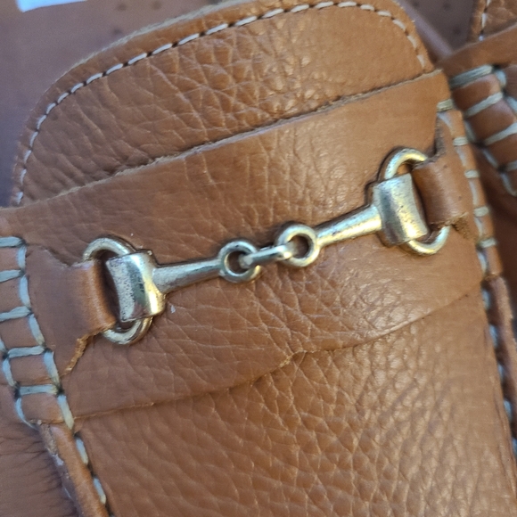 Saks Fifth Avenue Brown Leather Slip On  Mules - Picture 6 of 8